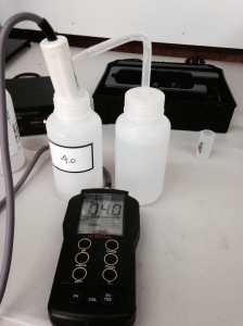 Calibrate pH meter with 4.0 solution